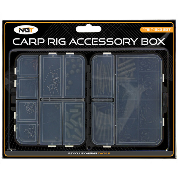 Angling Pursuits Carp Rig Accessory Box avec 175 produits bas de ligne
