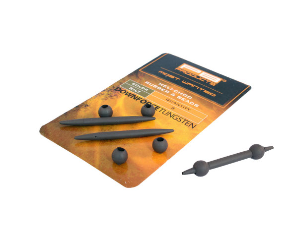PB Products Downforce Tungsten Heli-Chod Rubber & Beads (3 pcs) - Silt