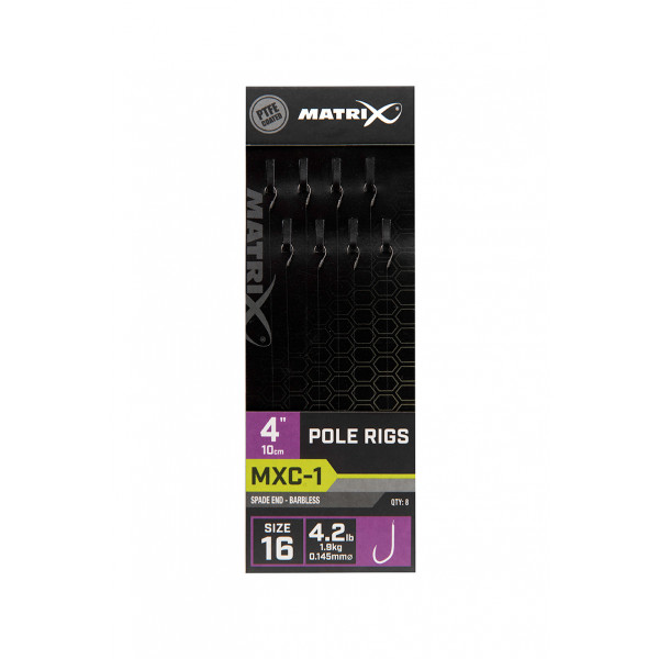 Hameçons Matrix MXC-1 Pole Rig 4" (10cm) Barbless (8pcs)