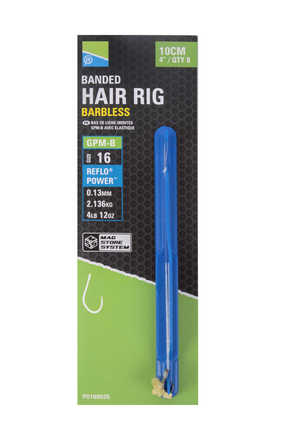 Bas de ligne coup Preston GPM-B Banded Hair Rigs 10cm (8 pcs)