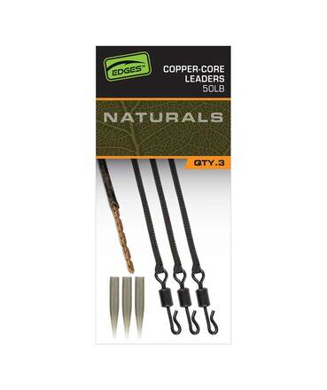 Montages Fox Edges Naturals Copper-Core Leaders 50lb (22.7kg) (3pcs)