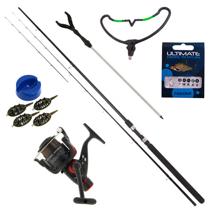 Ensemble Allround Method Feeder avec canne Ultimate, moulinet Angling Pursuits, et accessoires !