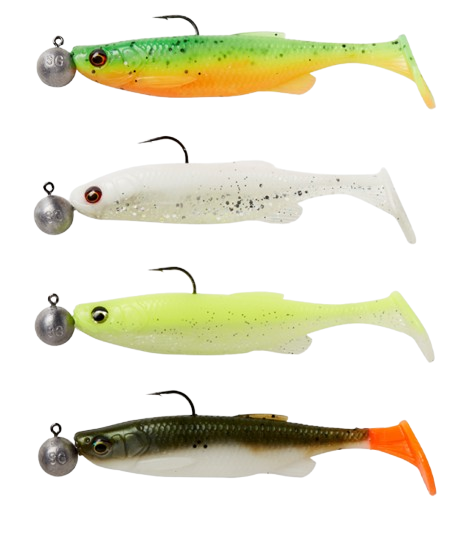 Leurre Souple Savage Gear Fat Minnow T-Tail Rtf S 13cm (20g) (5 pièces) - Darkwater Mix