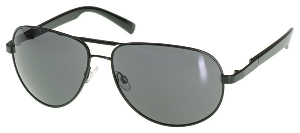 AZ-Eyewear Polarized Pilot Sunglasses - Pilot 3, Black metal frame/grey lenses