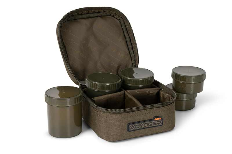 Trousse Fox Voyager 6 Pot Hookbait Case (incl. 6 pots)