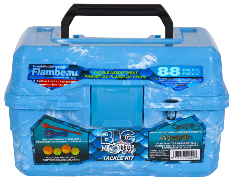Coffre de pêche Flambeau Big Mouth Tackle Box Kit - Pearl Blue Swirl