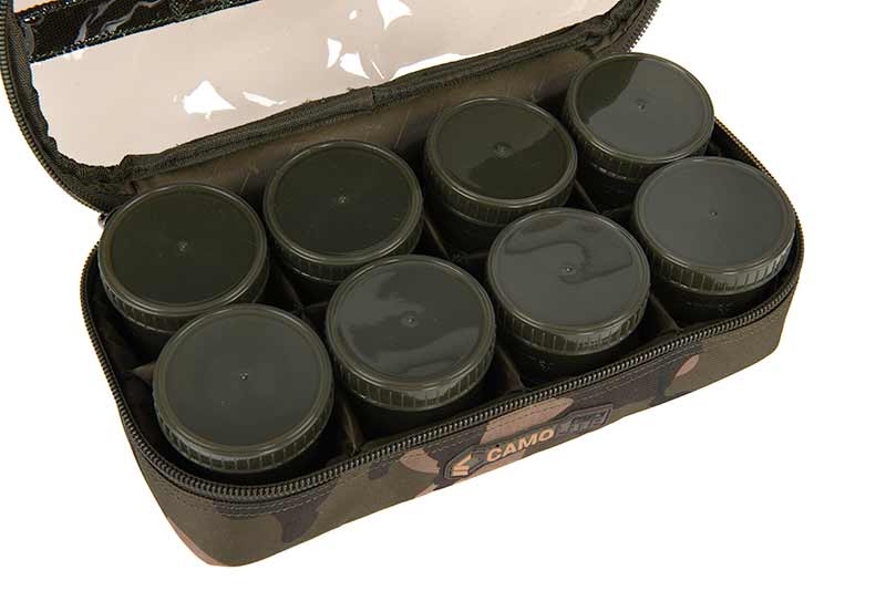 Trousse Fox Camolite 12 Pot Hookbait Case (Incl. 12 Pots)