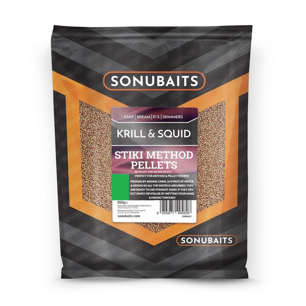 Pellets Sonubaits Stiki Krill & Squid Method 4mm (650g)