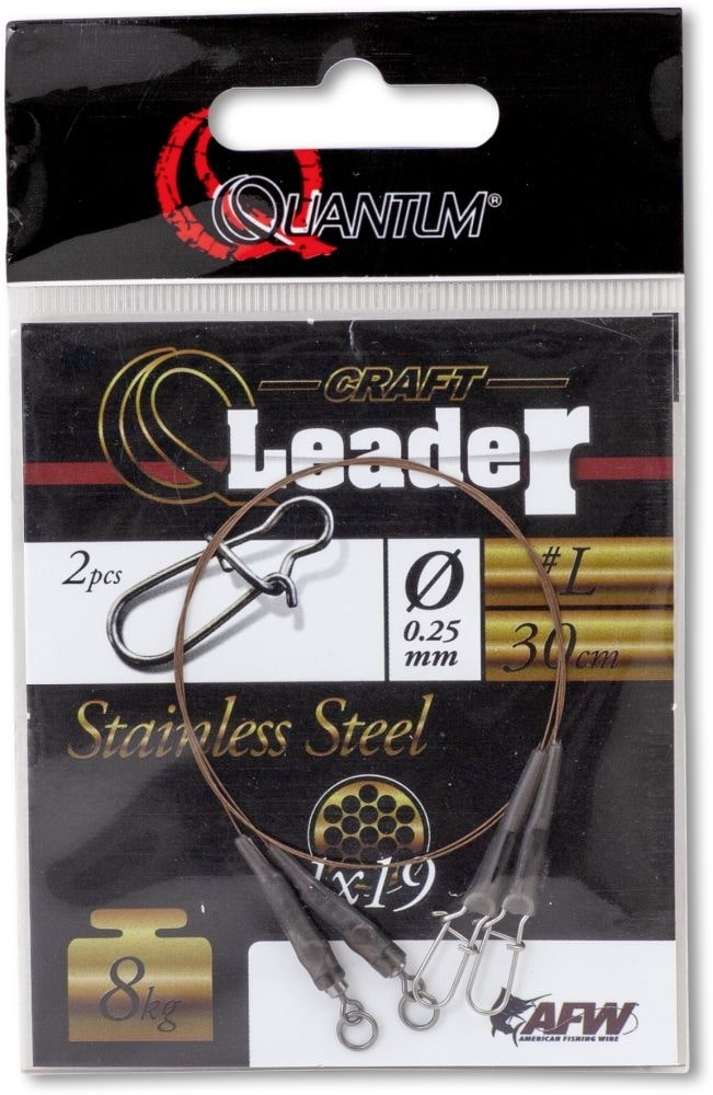 Bas de ligne Quantum Q-Leader Stainless Steel Camo Steel 60cm (2 pièces)