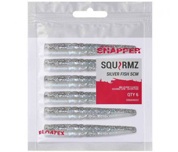 Korum Snapper Floatex Squirmz - Silver Fish 5cm