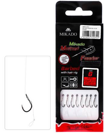 Bas de ligne Mikado Method Feeder Rig avec Cheveux 8 pièces