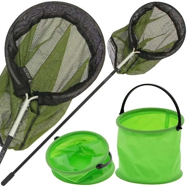 Épuisette pour enfants Angling Pursuits + seau pliable