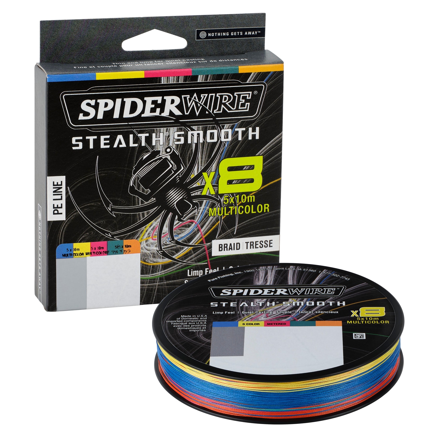 Tresse Spiderwire Stealth Smooth 8 Braid Multicolor (300m)