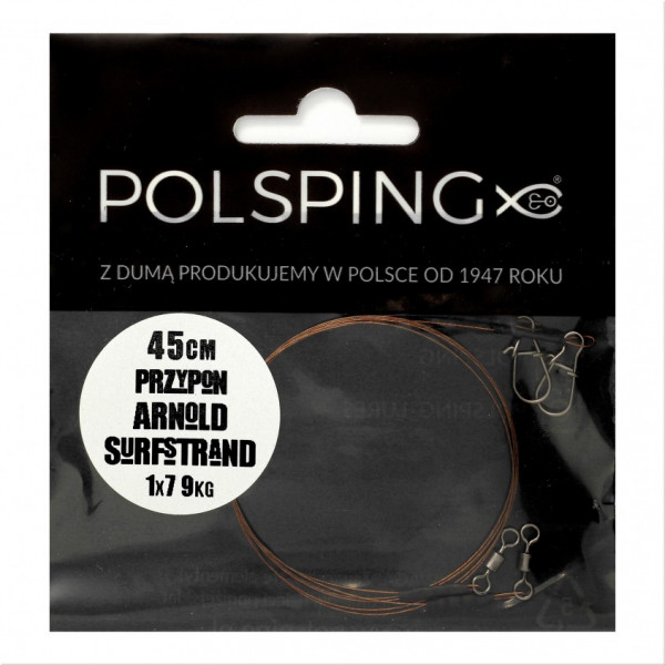 Bas de ligne Polsping Arnold Surfstrand 1x7 Camo Leader 45cm (2 pièces)