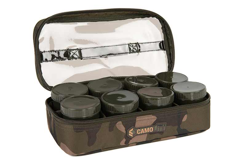 Trousse Fox Camolite 12 Pot Hookbait Case (Incl. 12 Pots)