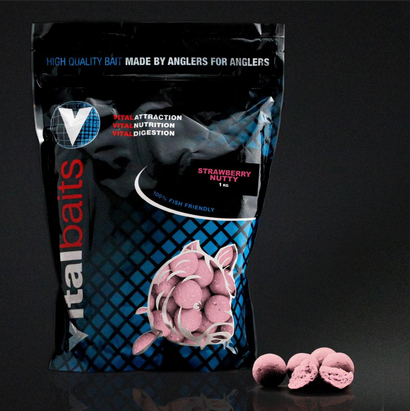 Bouillettes Vital Baits Boilies Strawberry Nutty 1kg