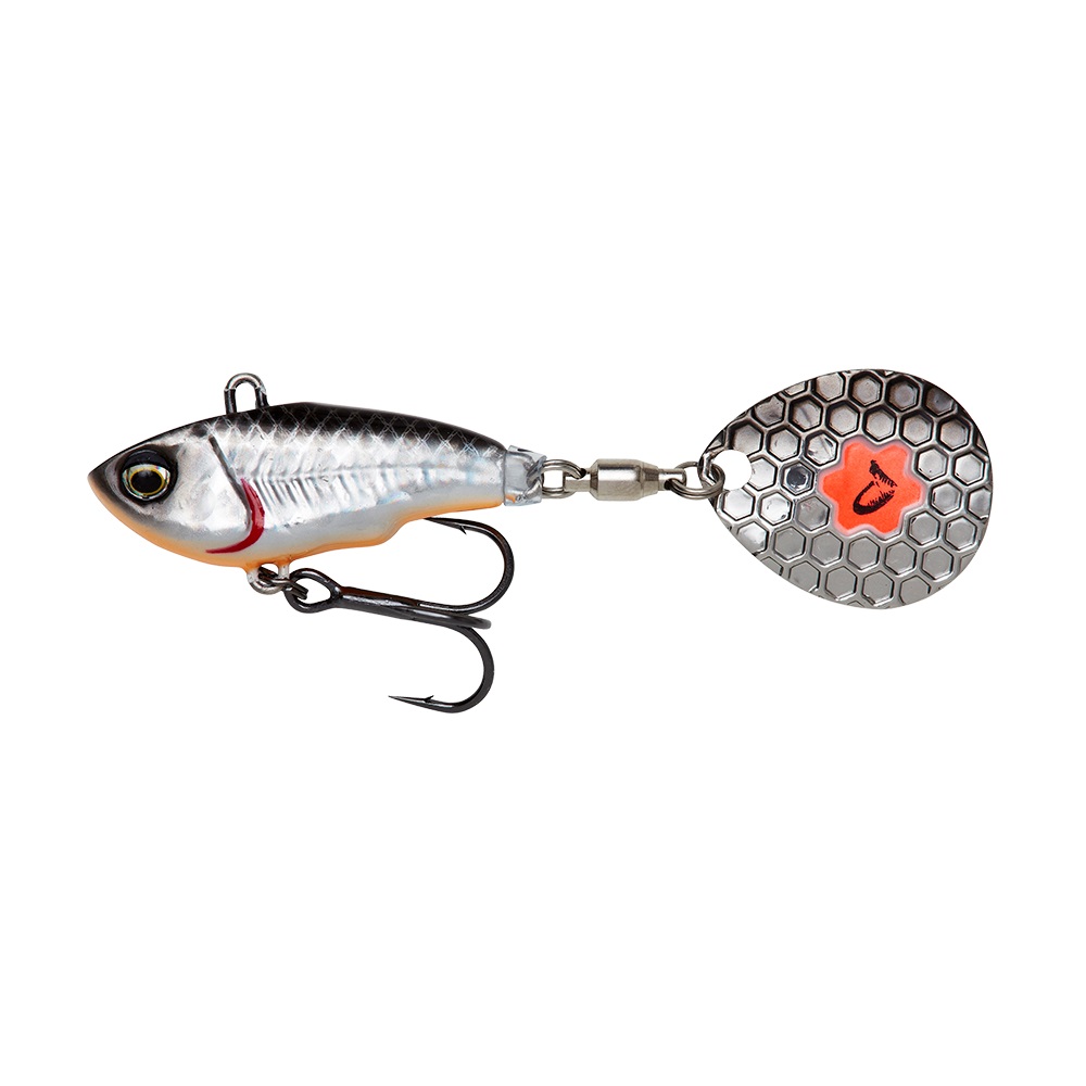 Savage Gear Fat Tail Spin (Sans plomb) 6,5cm (12,5g) - Dirty Silver