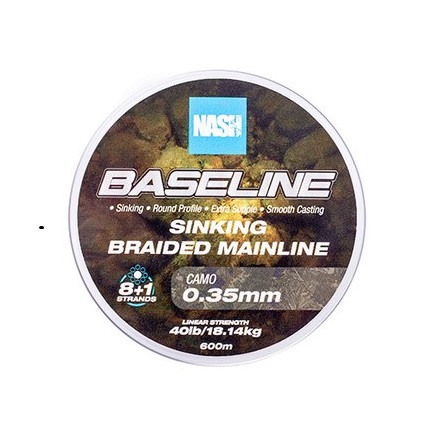 Tresse coulante Nash TT Baseline Sinking Braid Jaune UV (600m)