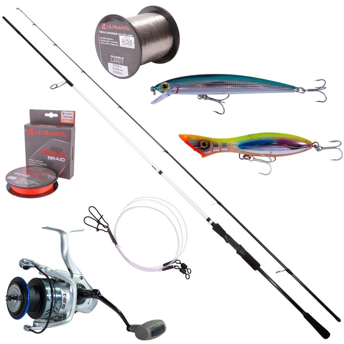 Set de Pêche au Bar Ultimate Bluecore Seabass Lure 2.90m (15-40g)