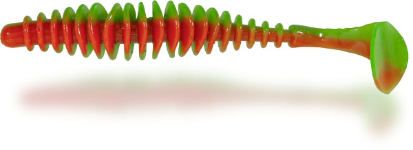 Magic Trout T-worm Paddler 5,5cm - Neon Green / Orange