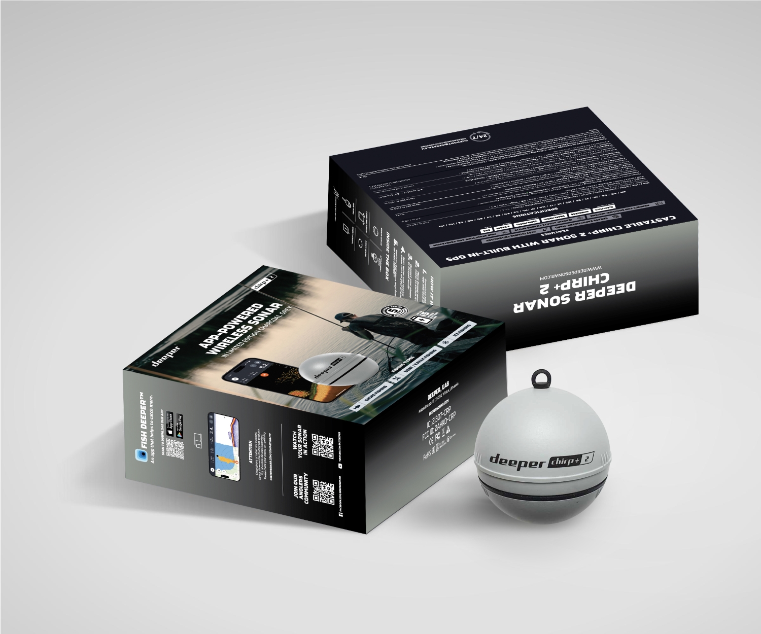 Sondeur Deeper Chirp+2 Arctic Grey Fishfinder (Edition limitée)