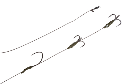 Bas de ligne Silure Ultimate Catfish Rig Double Hook # 6/0 Simple + 3/0 + 4/0 Triples