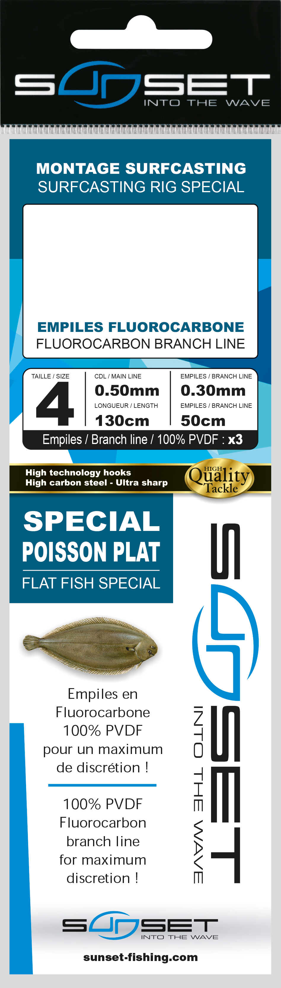 Sunset BDL Surfcasting RS Competition Special Flat Fish Fluorocarbon Rig