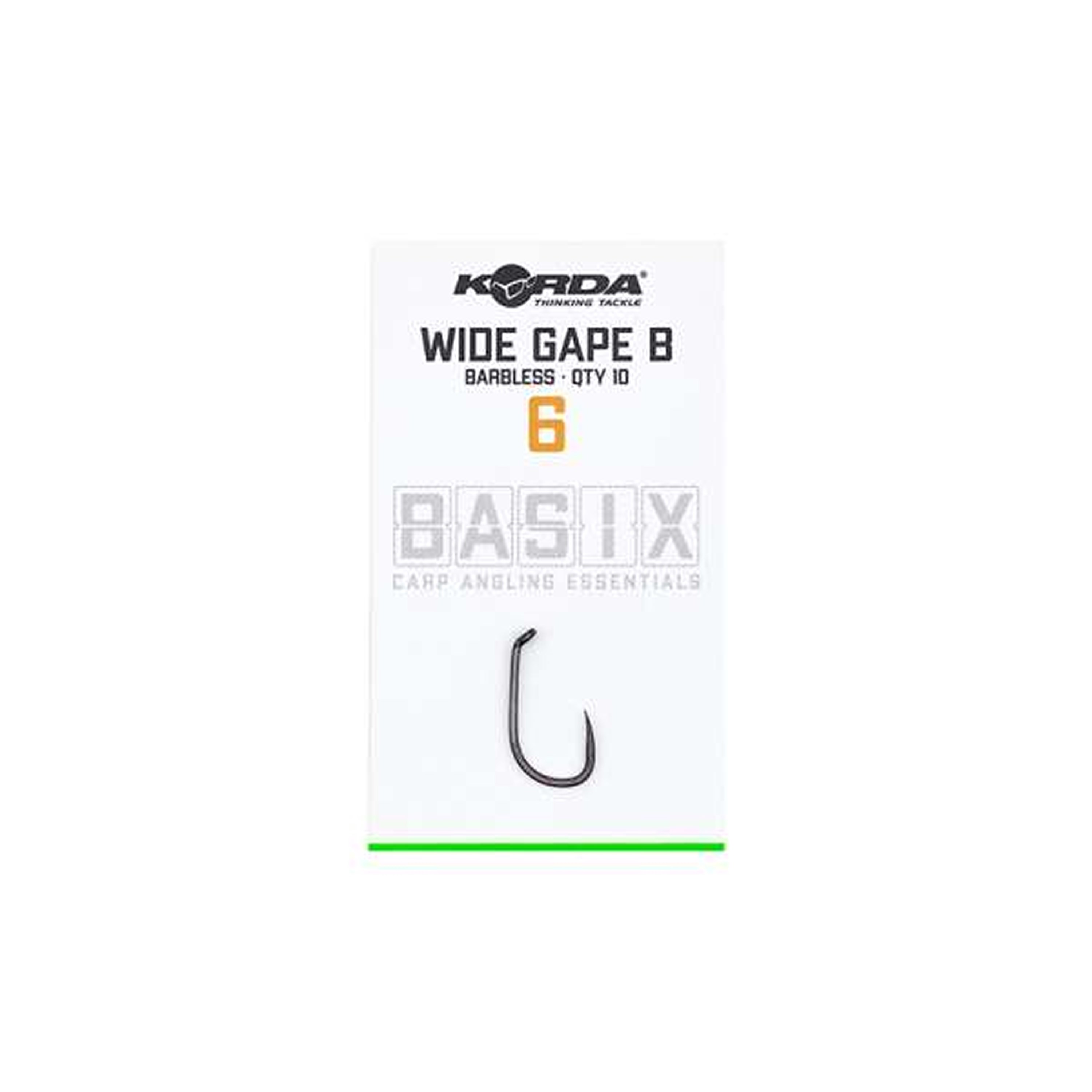 Korda Basix Wide Gape Barbless - Korda Basix Wide Gape Barbless 6 (10pcs)