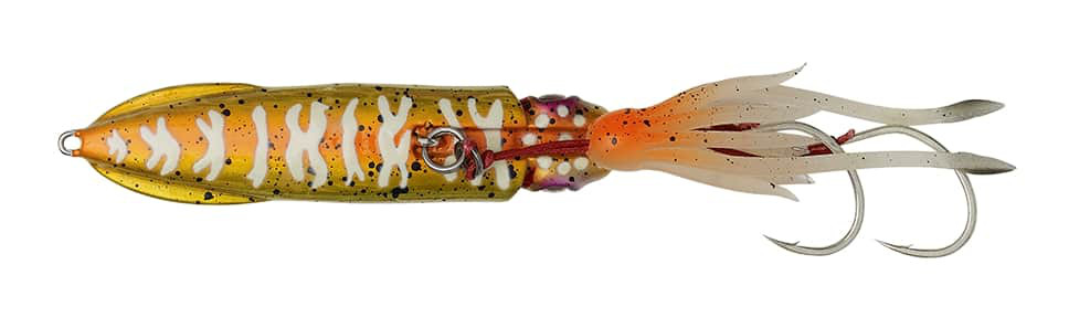 Leurre mer Savage Gear Swim Squid Inchiku 9cm (120g) - Orange Gold Glow