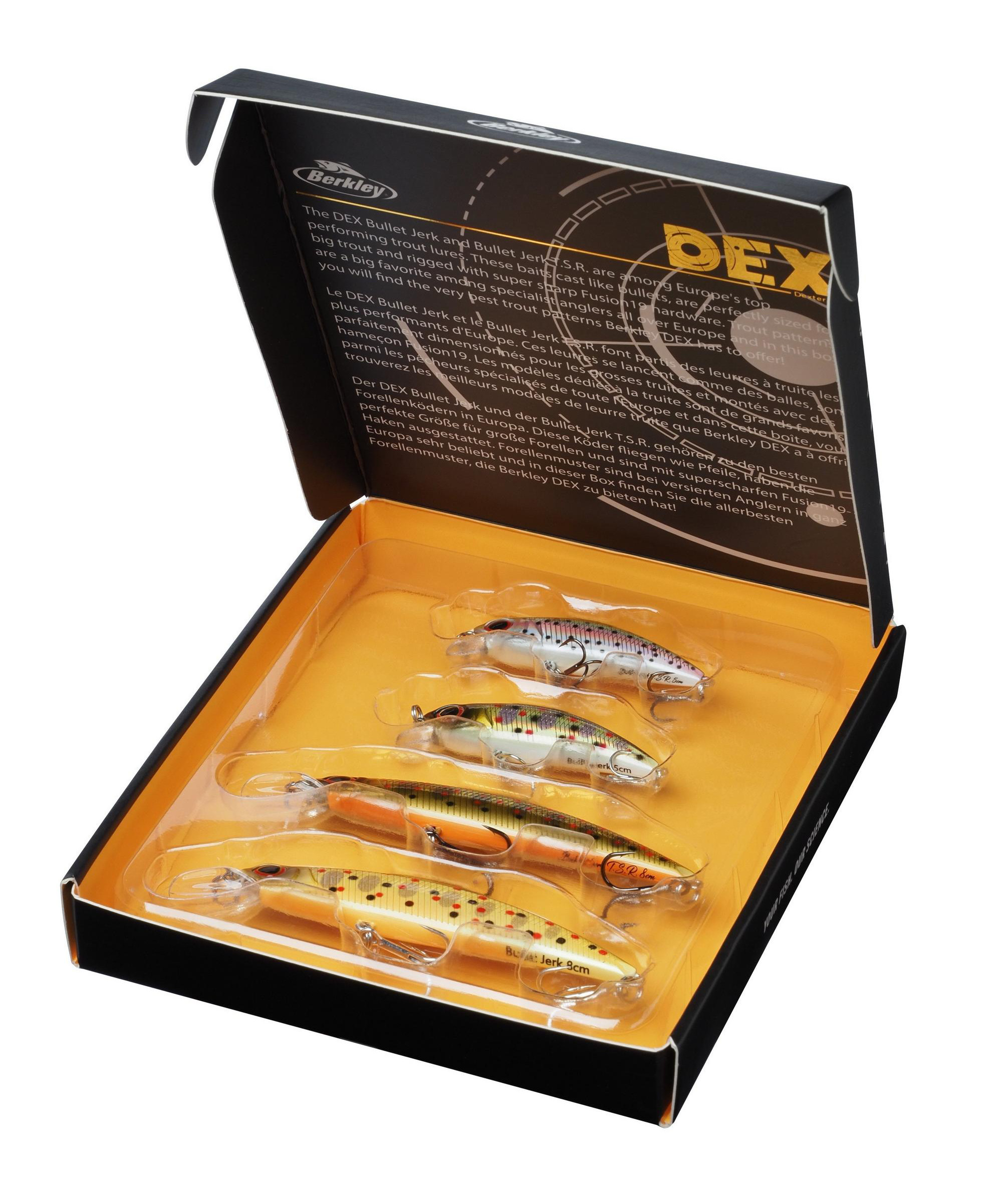Boîte cadeau de leurres pour la truite Berkley DEX Bullet Jerk Giftbox (4pcs)