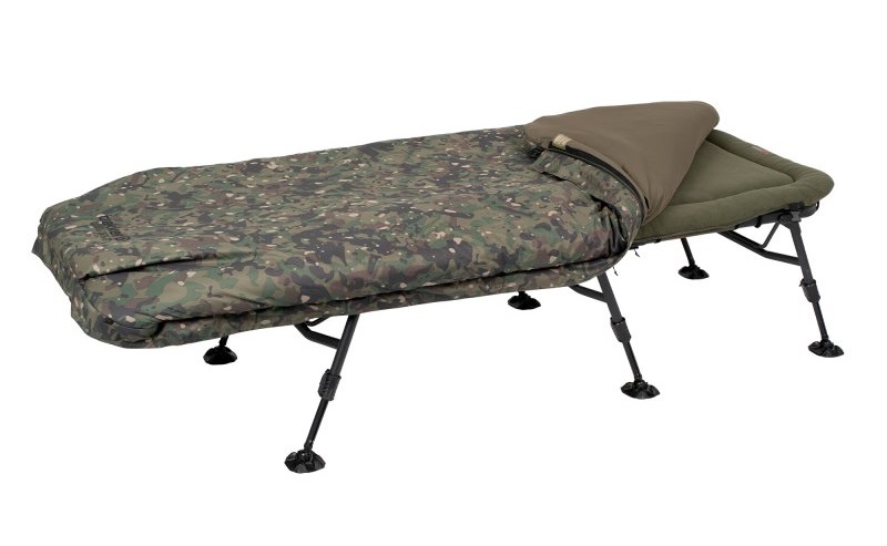 Bedchair Trakker RLX 6 Camo Bed System Stretcher (Avec sac de couchage)