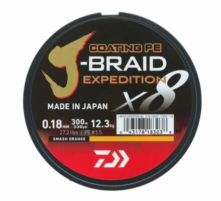 Tresse Daiwa J-Braid Expedition X8E Smash Orange (150m)