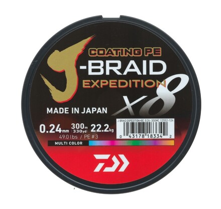 Tresse Daiwa J-Braid Expedition Multi-Color X8E (3000m)