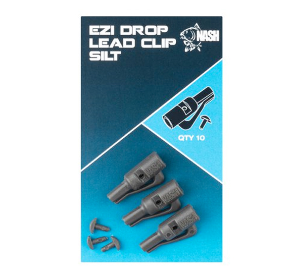 Clips plomb Nash Ezi Drop Lead Clip (10 pcs) - Dark Silt