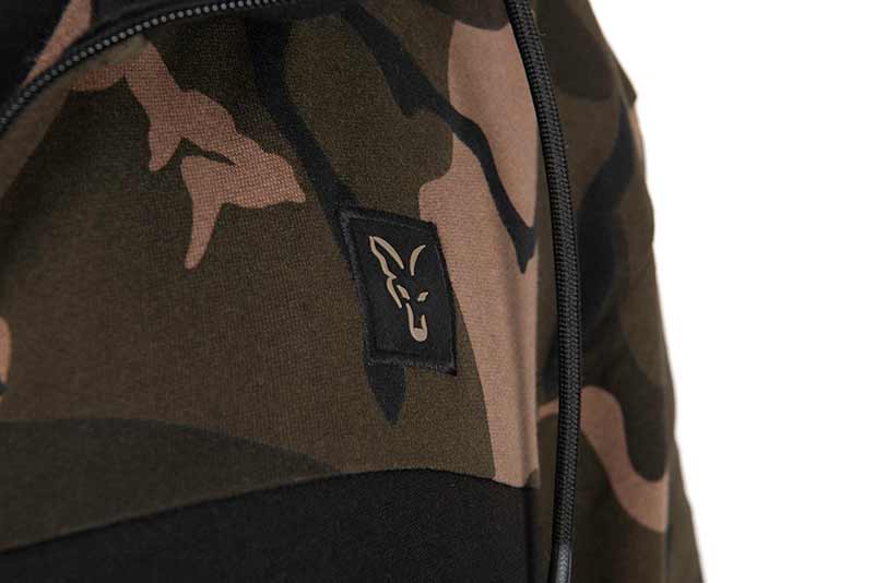 Sweat à capuche Fox LW noir/camouflage avec fermeture éclair