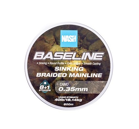 Tresse coulante Nash TT Baseline Sinking Braid Camo (1200m)