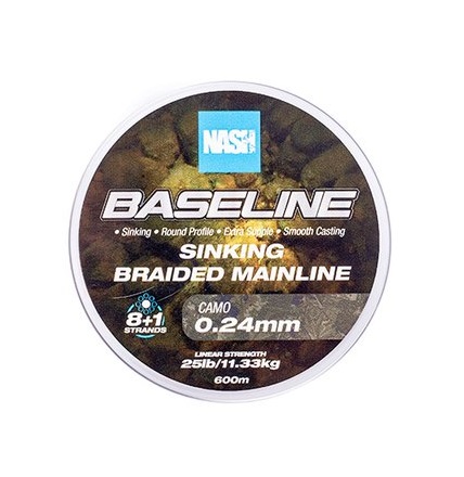 Tresse coulante Nash TT Baseline Sinking Braid Jaune UV (1200m)