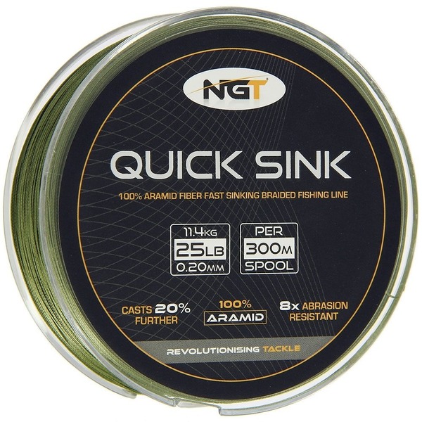 Tresse NGT 300M Quick Sink Braid en Moss Green