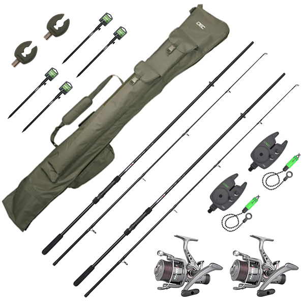 Spro Spartan Carp Ensemble Deluxe avec cannes, moulinets, détecteurs. fourreau et supports!