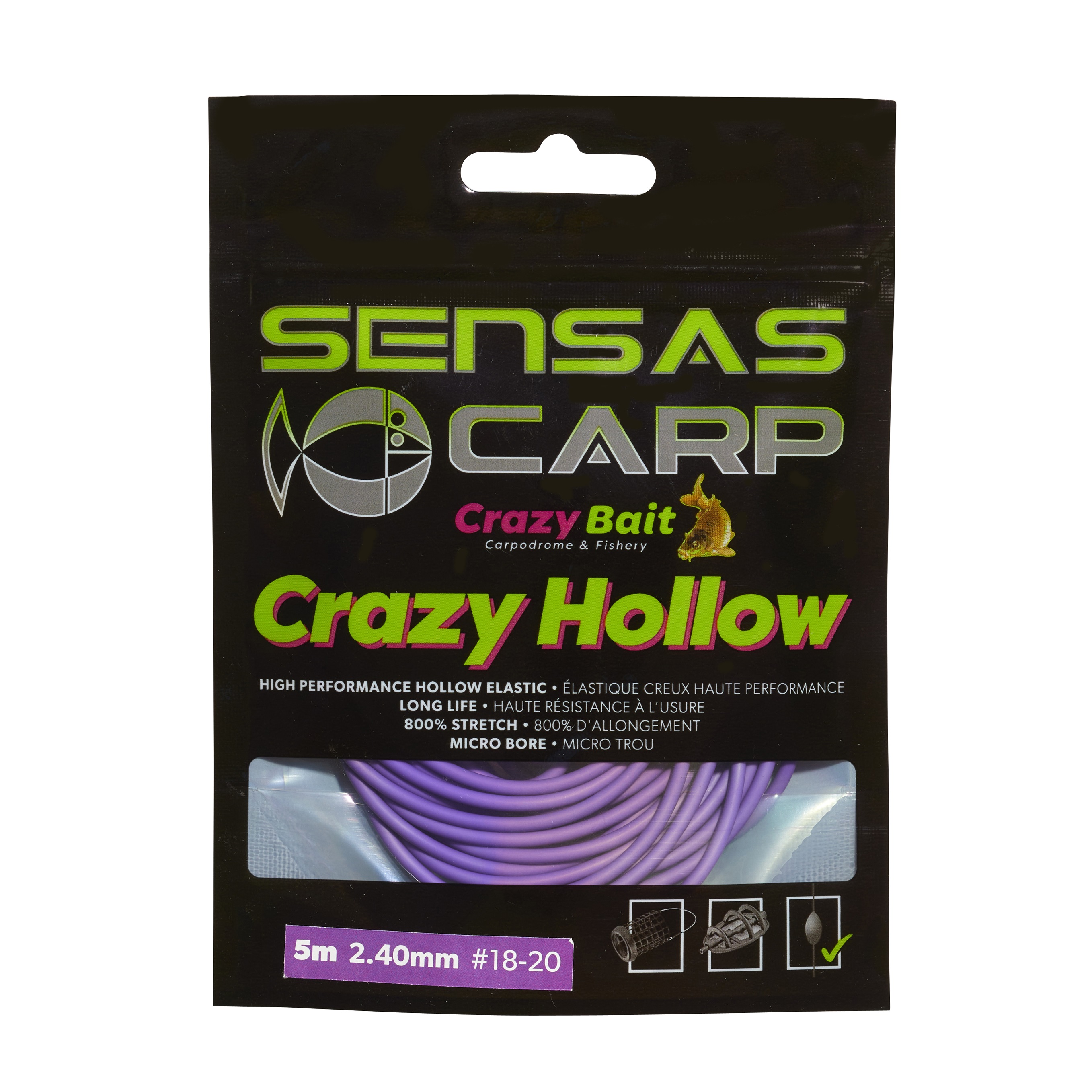 Elastique Creux Sensas Crazy Hollow Soft 800% (5m)