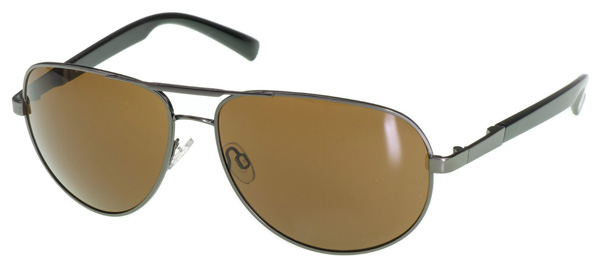 AZ-Eyewear Polarized Pilot Sunglasses - Pilot 3, Grey metal frame/brown lenses