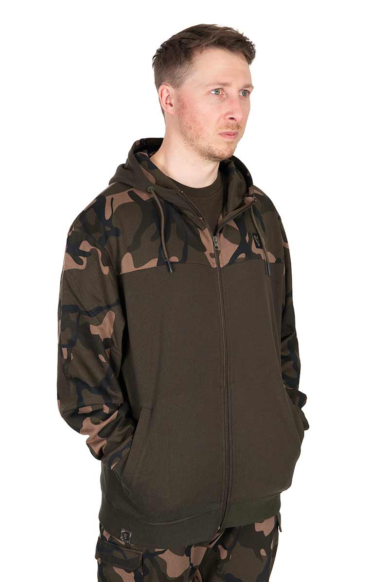 Veste Fox LW Khaki/Camo Split Zip Hoody