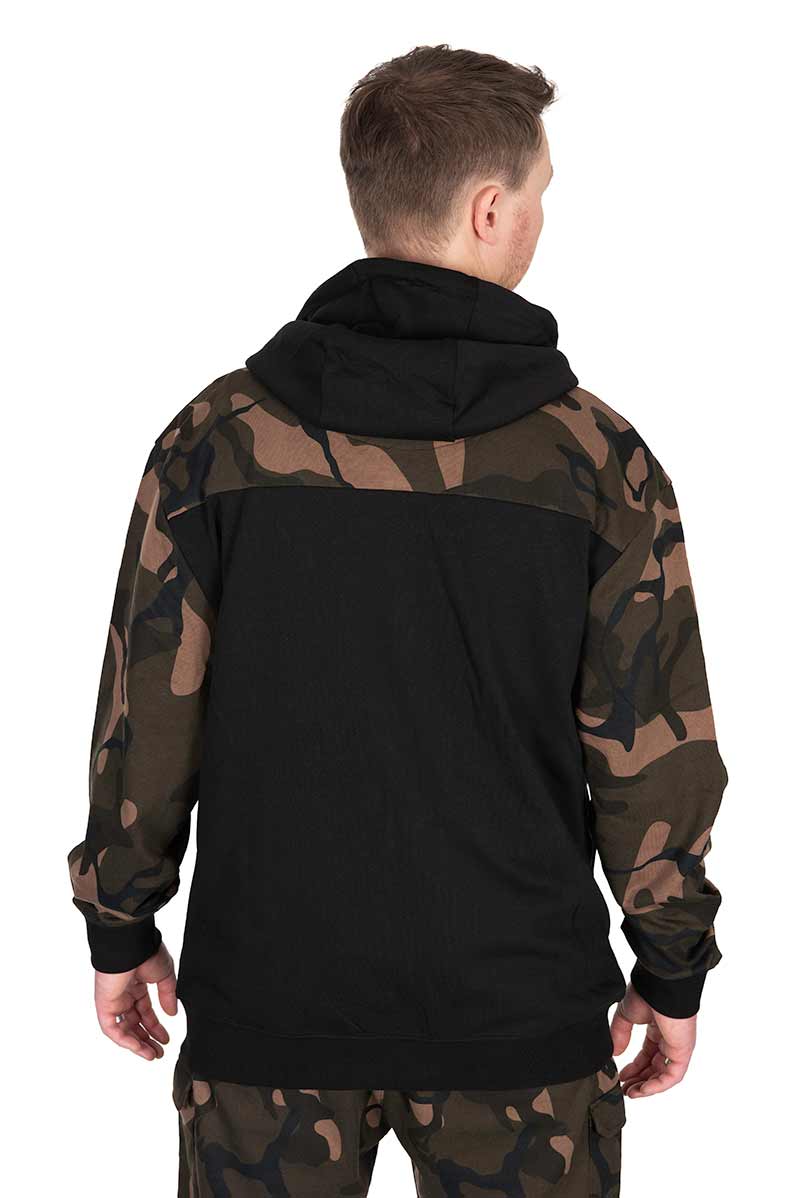 Sweat à capuche Fox LW noir/camouflage avec fermeture éclair