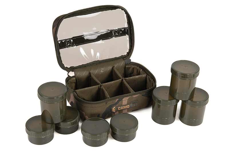 Trousse Fox Camolite 8 Pot Hookbait Case (Incl. 8 Pots)