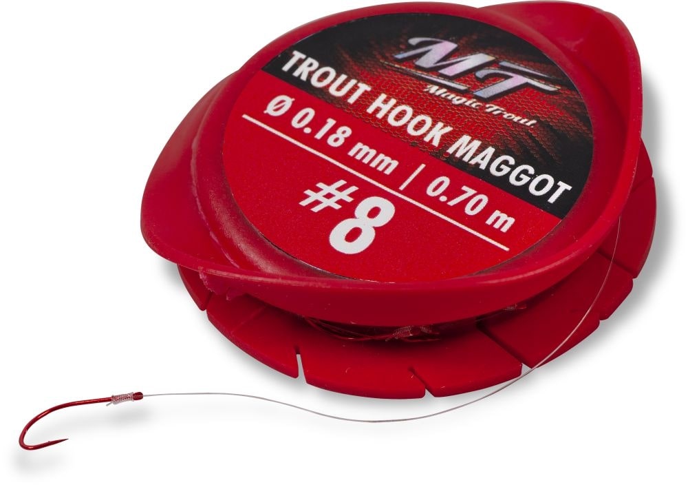 Bas de ligne truite Magic Trout Trout Hook To Fluoro Carbon Maggot  200cm (7 pcs)