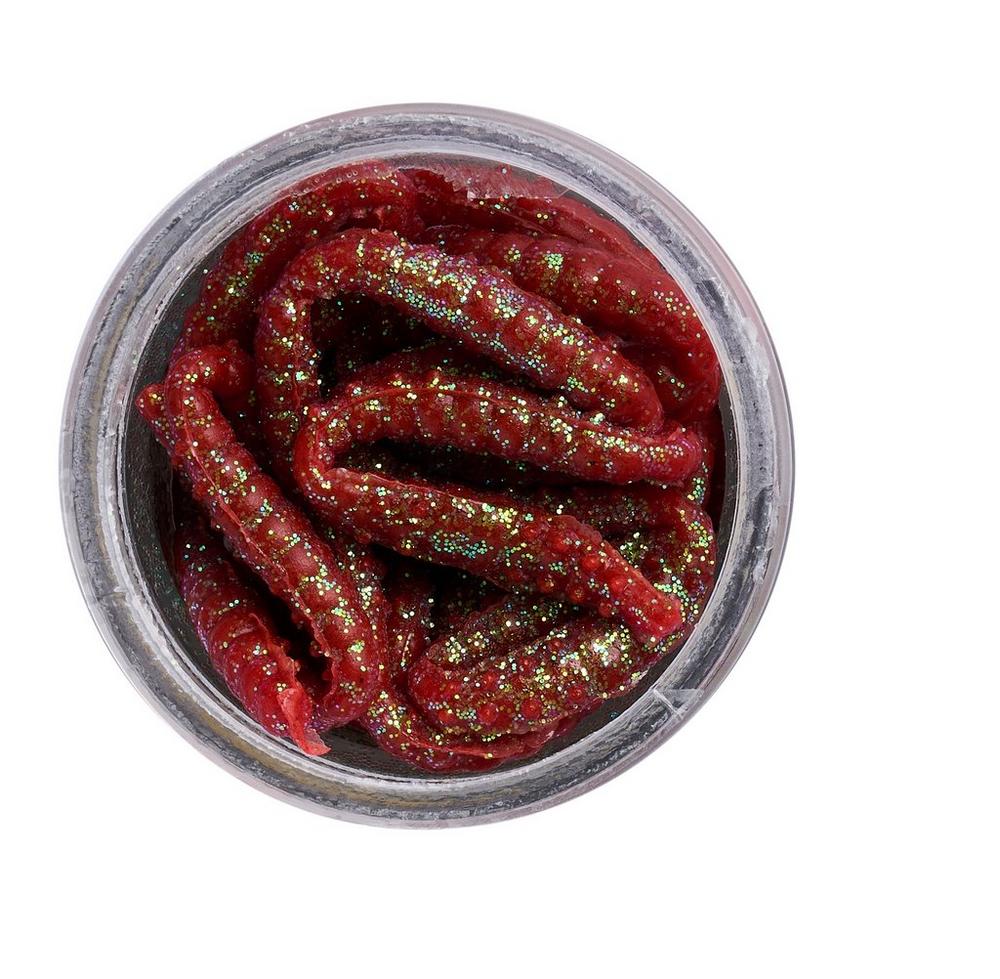 Leurres truite Berkley Powerbait Power Scales Honey Worm 2.5cm (55 pcs) - Red/Scales