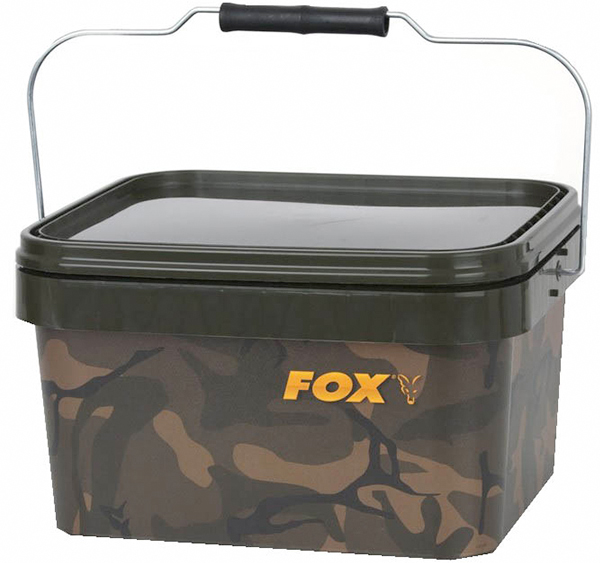 Matériel de pêche pour la carpe, rempli d'articles de pêche de marques réputées ! - Fox Camo Square Bucket 5L