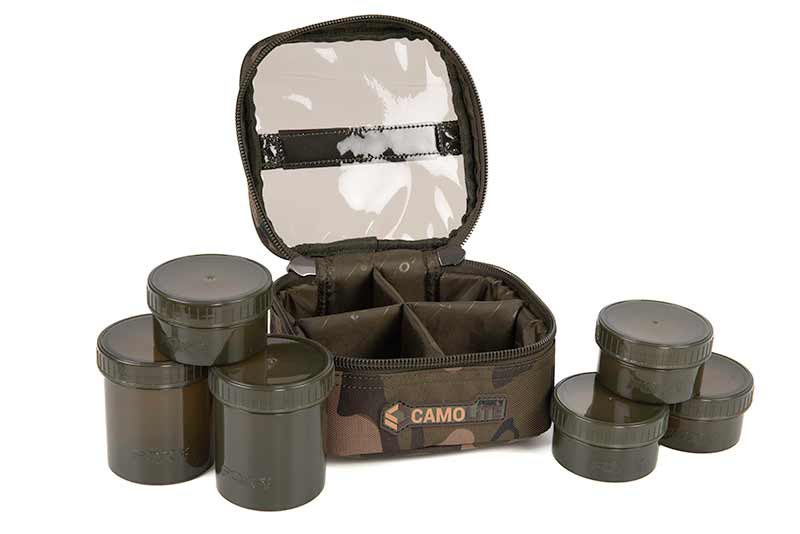 Trousse Fox Camolite 6 Pot Hookbait Case (Incl. 6 Pots)