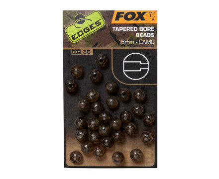 Perles Fox Edges Camo Tapered Bore Bead 30 pcs - 6mm