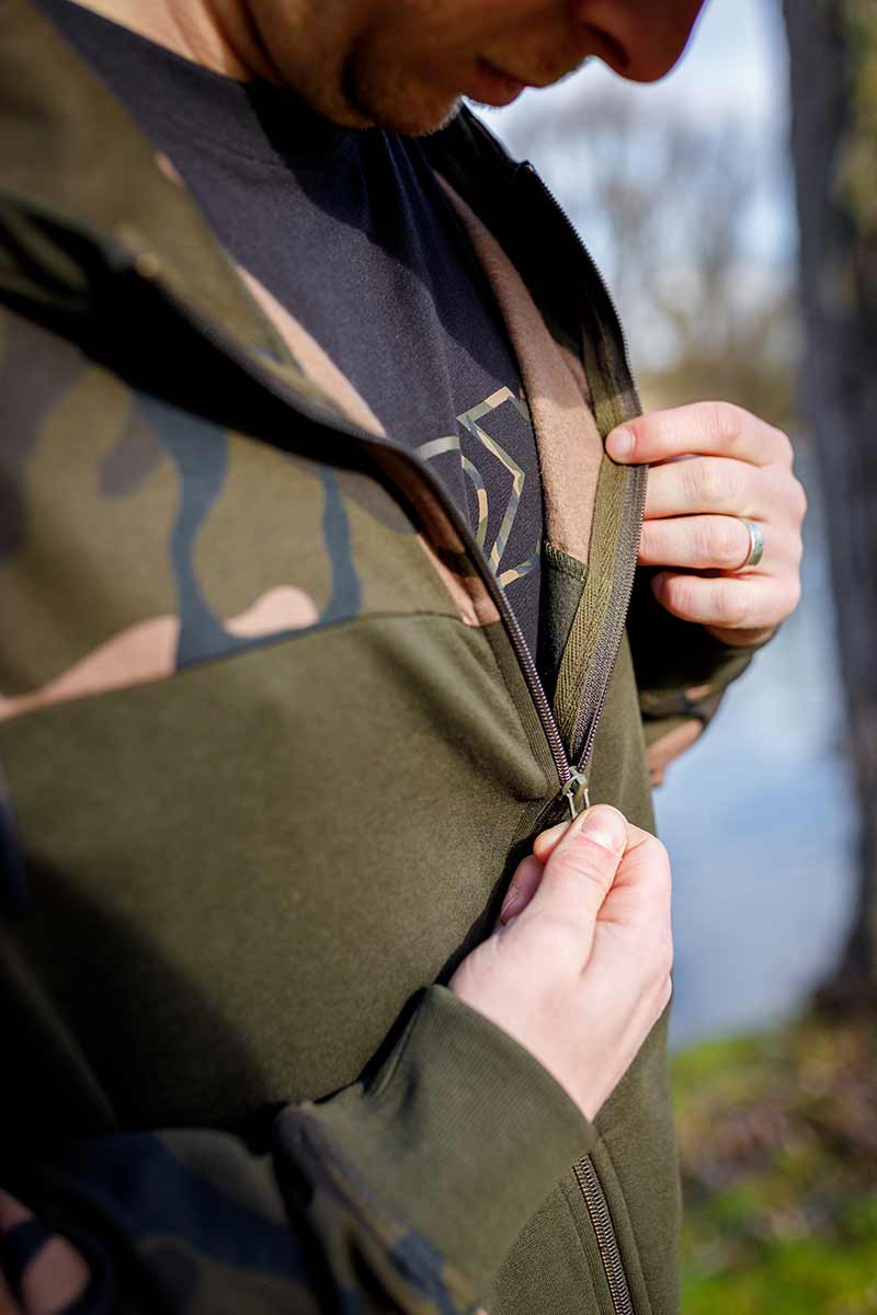 Veste Fox LW Khaki/Camo Split Zip Hoody